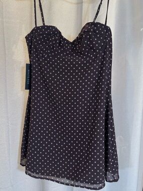 White Fox Brown Polka Dot Mini Dres